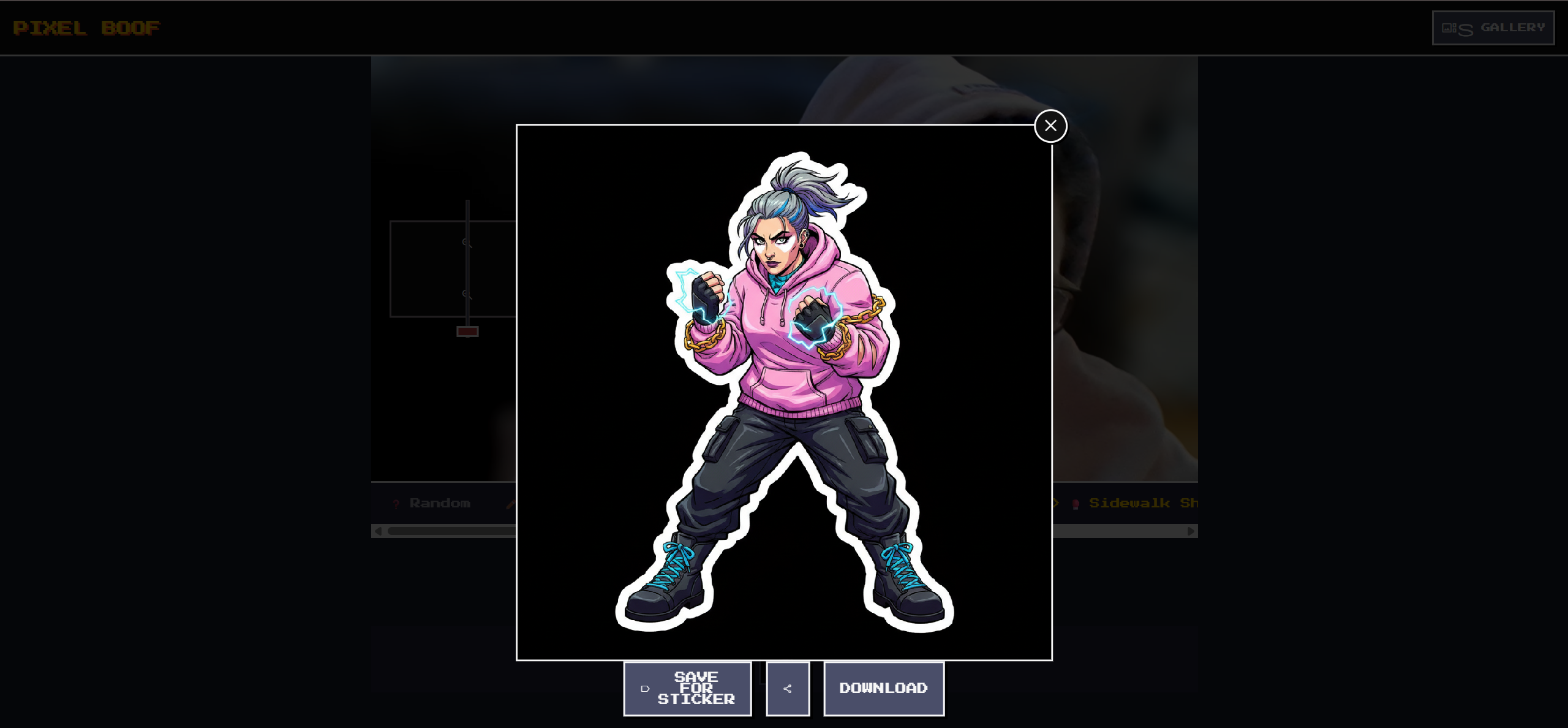 PixelBoof GenAI Photo Booth - 90s pixel art sticker generated from a photo